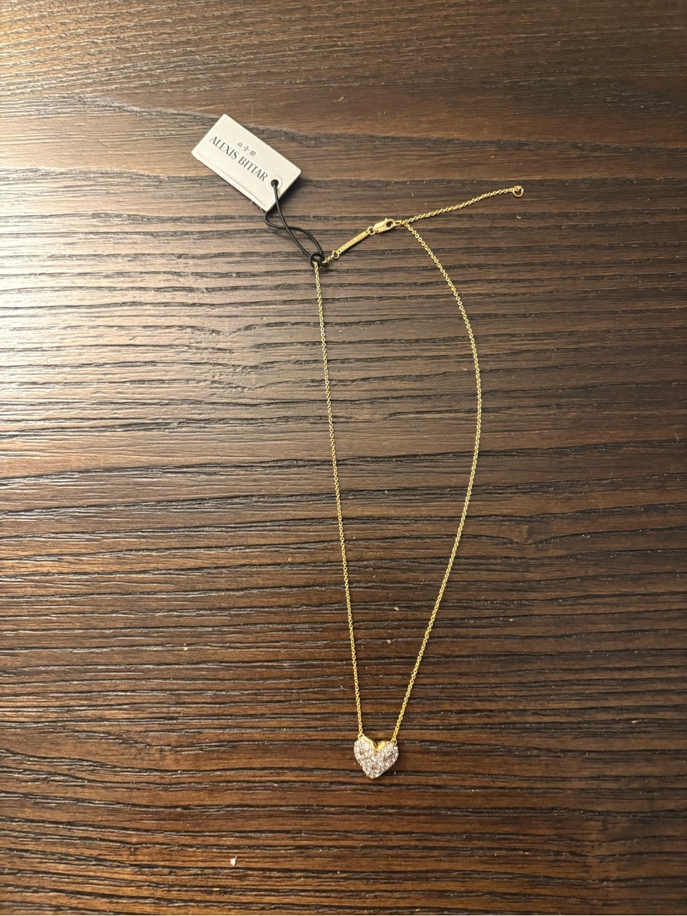 NEW Alexis Bittar Gold Heart Pendant Necklace